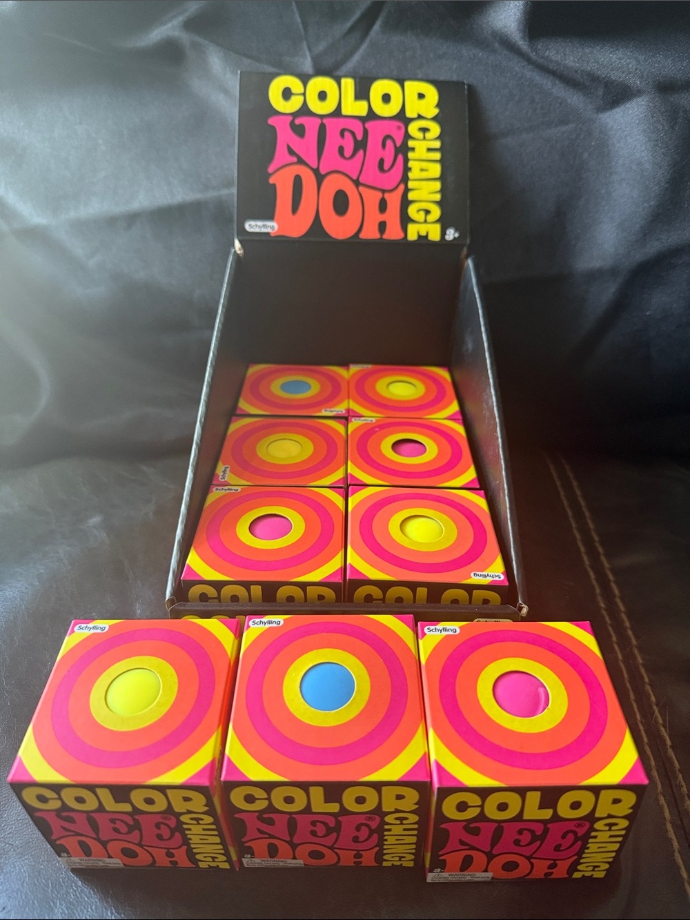 New 3 Pack Authentic NeehDoh Color Change Squish- Pink, Blue& Yellow Stress Ball